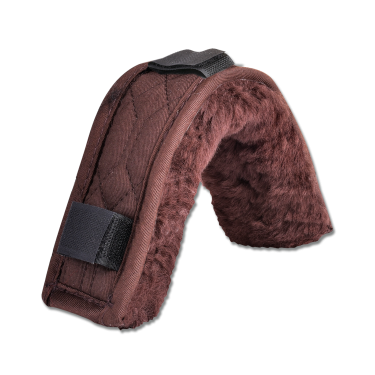 Acolchado de piel de cordero Waldhausen encima o debajo de la muserola Castaño Marrón