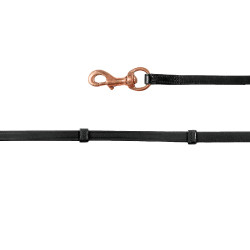 Isla de riendas Waldhausen mosquetón Negro / oro rosado