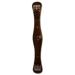 Cinchón corto Waldhausen de cuero con elástico Castaño Marrón