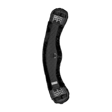 Correa media luna corta de Waldhausen de tela afelpada Negro / negro