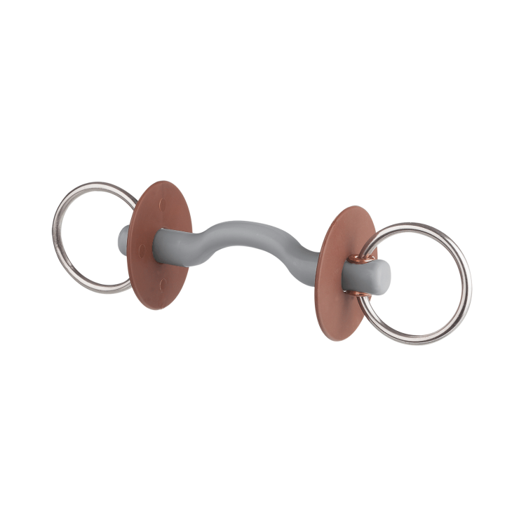 Mors de filete Beris cañón paso de lengua anillo 6 cm Mors de filete Beris cañón paso de lengua anillo 6 cm