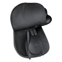 Silla mixta Waldhausen Premium de cuero Negro