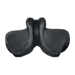 Silla mixta Waldhausen Premium de cuero Negro