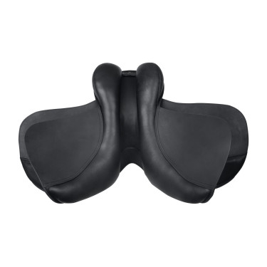 Silla mixta Waldhausen Premium de cuero Negro