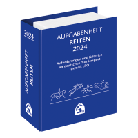 Cuaderno de ejercicios de equitación Deutsche reiterliche vereinigung Azul