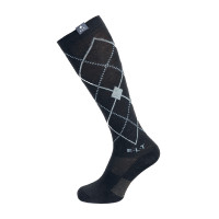 Calcetines de equitación ELT Argyle Negro / azul piedra