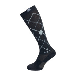 Calcetines de equitación ELT Argyle Negro / azul piedra