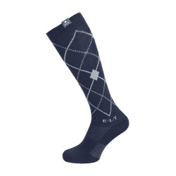 Calcetines de equitación ELT Argyle Azul profundo / azul piedra