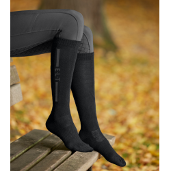 Calcetines de equitación unisex de merino ELT Negro
