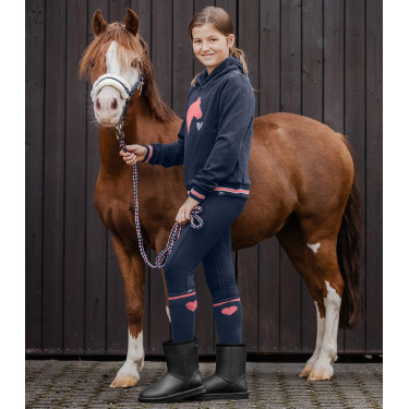 Pantalón de equitación térmico ELT Essential con silicona para niño Azul profundo