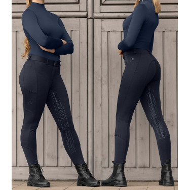 Pantalón de equitación térmico ELT Essential con silicona para mujer Azul profundo