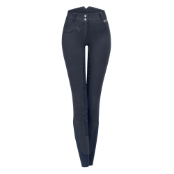 Pantalón de equitación térmico ELT de talle alto Fun Sport con silicona Azul nocturno