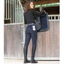 Pantalón de equitación térmico ELT de talle alto Fun Sport con silicona Azul nocturno