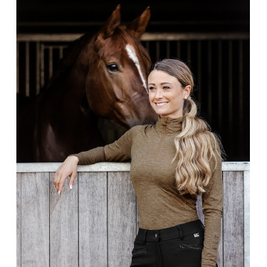 Camiseta con cremallera ELT funcional Milano Mezcla cappuccino Marrón Camiseta con cremallera ELT funcional Milano Mezcla cappuccino Marrón