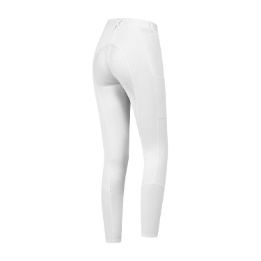 Pantalón de equitación ELT Essential silicona niño Blanco