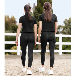 Pantalón de equitación ELT Essential silicona mujer Negro