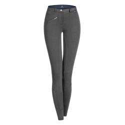 Pantalón de equitación ELT Fun Sport silicona niño Asfalto Gris