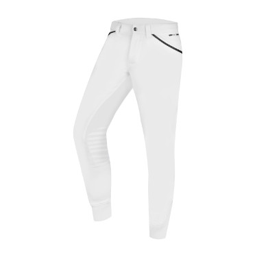Pantalón de equitación ELT Mailo con grip en las rodillas para hombre Blanco Pantalón de equitación ELT Mailo con grip en las rodillas para hombre Blanco