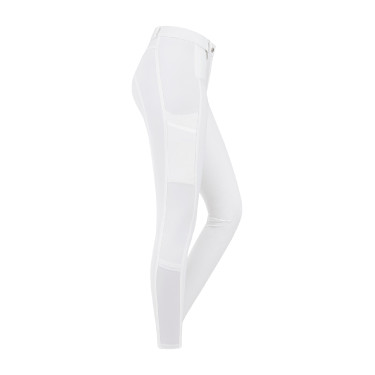 Pantalón de equitación ELT Micro grip rodillas Blanco
