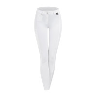 Pantalón de equitación ELT Micro grip rodillas Blanco