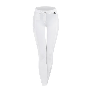 Pantalón de equitación ELT Micro grip rodillas Blanco