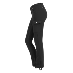 Pantalón de equitación ELT Micro Jodhpur Cargo silicona Negro