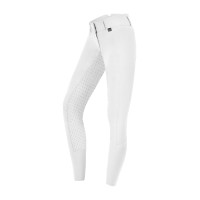 Pantalón de equitación ELT Micro Sport con silicona de talle alto Blanco