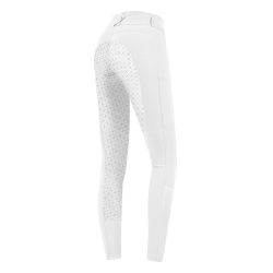Pantalón de equitación ELT Micro Sport con silicona de talle alto Blanco