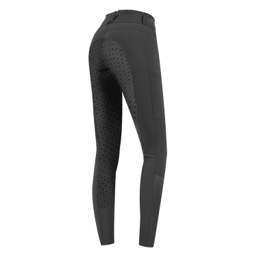 Pantalón de equitación ELT Micro Sport con silicona de talle alto Asfalto Gris