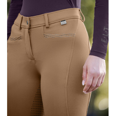 Pantalón de equitación ELT Oktavia silicona Capuchino Marr&amp;amp;amp;oacute;n