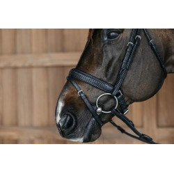 Muserola combinada trenzada con Pull pack Dy'on New English Collection Negro