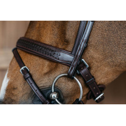 Muserola combinada trenzada con Pull pack Dy'on New English Collection Castaño Marrón