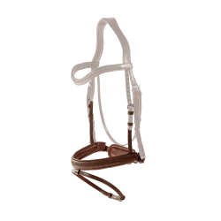 Muserola combinada trenzada con Pull pack Dy'on New English Collection Castaño Marrón