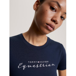 Camiseta gráfica Tommy Hilfiger Equestrian Brooflyn de manga corta para mujer Cielo del desierto Azul