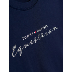 Camiseta gráfica Tommy Hilfiger Equestrian Brooflyn de manga corta para mujer Cielo del desierto Azul