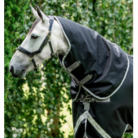 Cubrecuellos Horseware 150g para manta Amigo XL Negro / gris titanio / plata