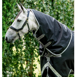 Cubrecuellos Horseware 150g para manta Amigo XL Negro / gris titanio / plata