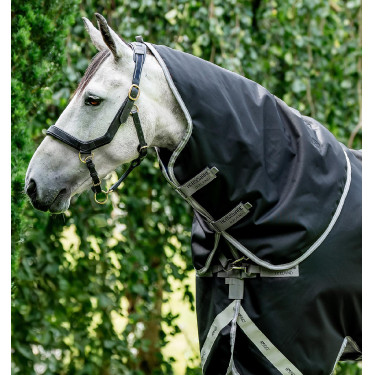Cubrecuellos Horseware 150g para manta Amigo XL Negro / gris titanio / plata