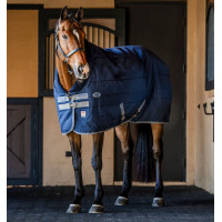 Manta de cuadra Horseware Rhino 350g VL Negro / gris titanio / azul clásico