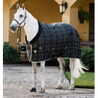 Manta de cuadra Horseware Rhino 350g VL Negro / cuadros blanco gris
