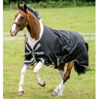 Manta Horseware Amigo 1200D Turnout 100g Negro / gris titanio / plata
