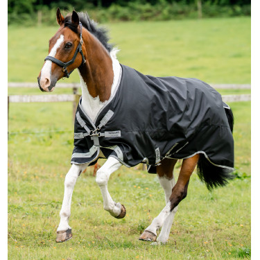 Manta Horseware Amigo 1200D XL Turnout 150g Negro / gris titanio / plata