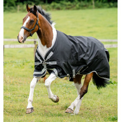 Manta Horseware Amigo 1200D XL Turnout 50g Negro / gris titanio / plata