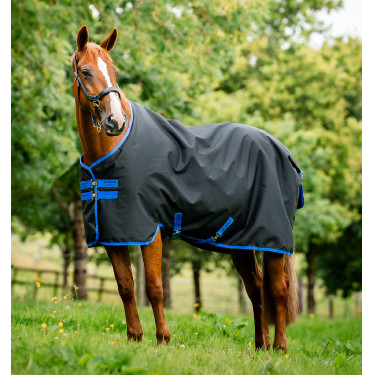 Manta Amigo Ripstop Horseware 900D Turnout forrada con polar 50g Negro / azul clásico