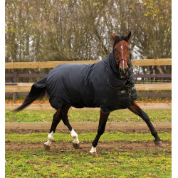 Manta Horseware Trot Plus con cuello incorporado 350g Negro / negro / tostado