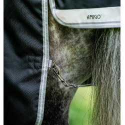 Manta Horseware Amigo Bravo 12 XL 250g Negro / gris titanio / plata Manta Horseware Amigo Bravo 12 XL 250g Negro / gris titanio / plata