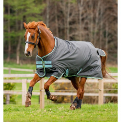 Manta Horseware Amigo Hero Ripstop Turnout forrada con polar 50g Gris sombra / neblina / marino