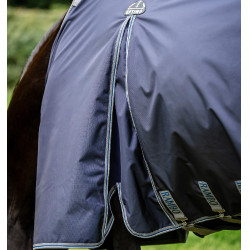 Manta para caballo Horseware Rambo® Optimo Turnout 0g 1000D Marino / tormenta / gris plateado Azul marino