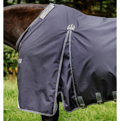 Manta para caballo Horseware Rambo® Optimo Turnout 0g 1000D Marino / tormenta / gris plateado Azul marino