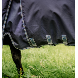 Manta para caballo Horseware Rambo® Optimo Turnout 0g 1000D Marino / tormenta / gris plateado Azul marino